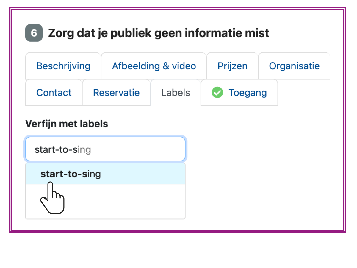 Screenshot labels toevoegen